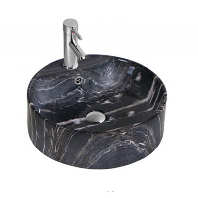 Home decoration european style dining room hotel used black marble porcelain wash basin